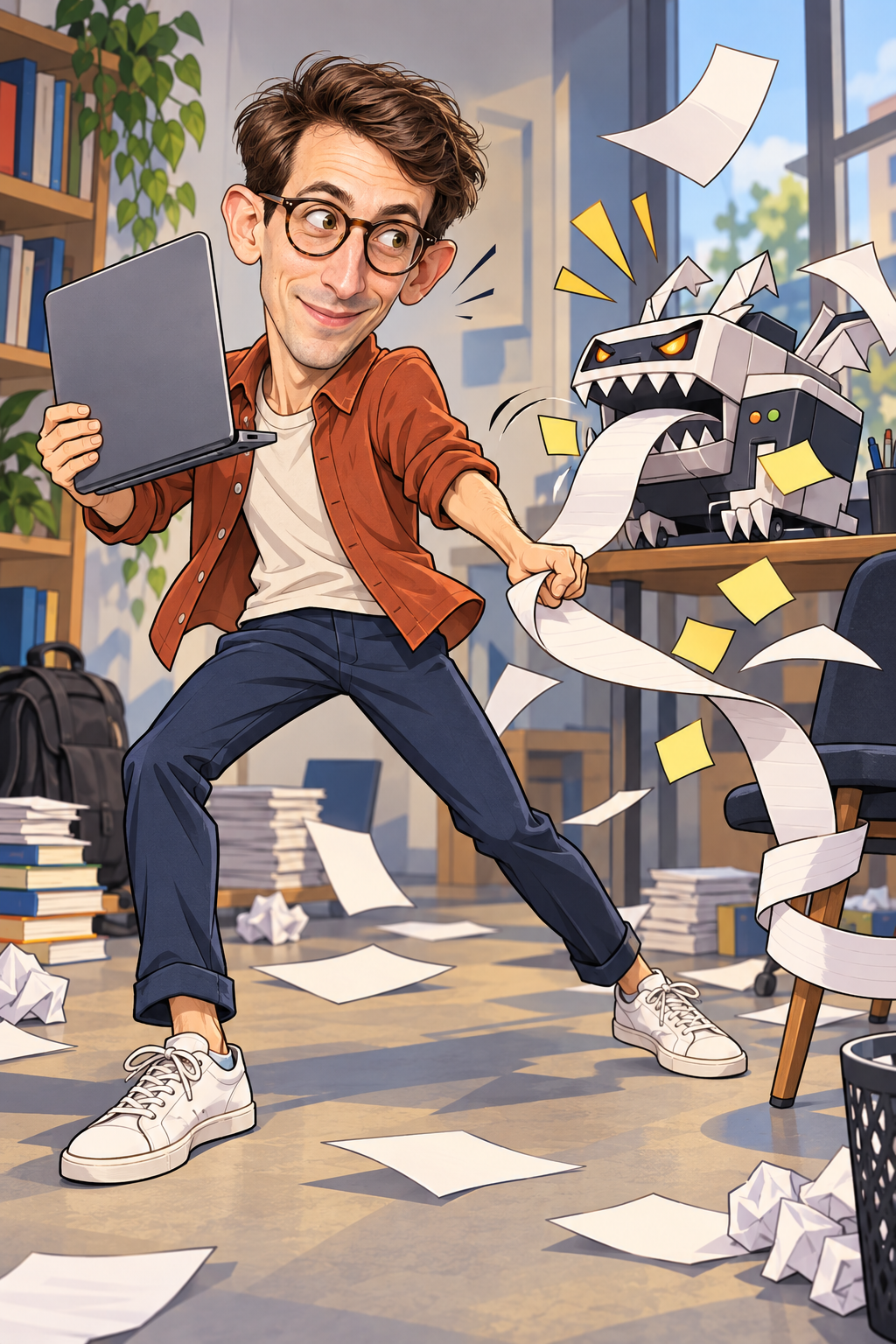 Caricatura a figura intera nello stile Anime originale