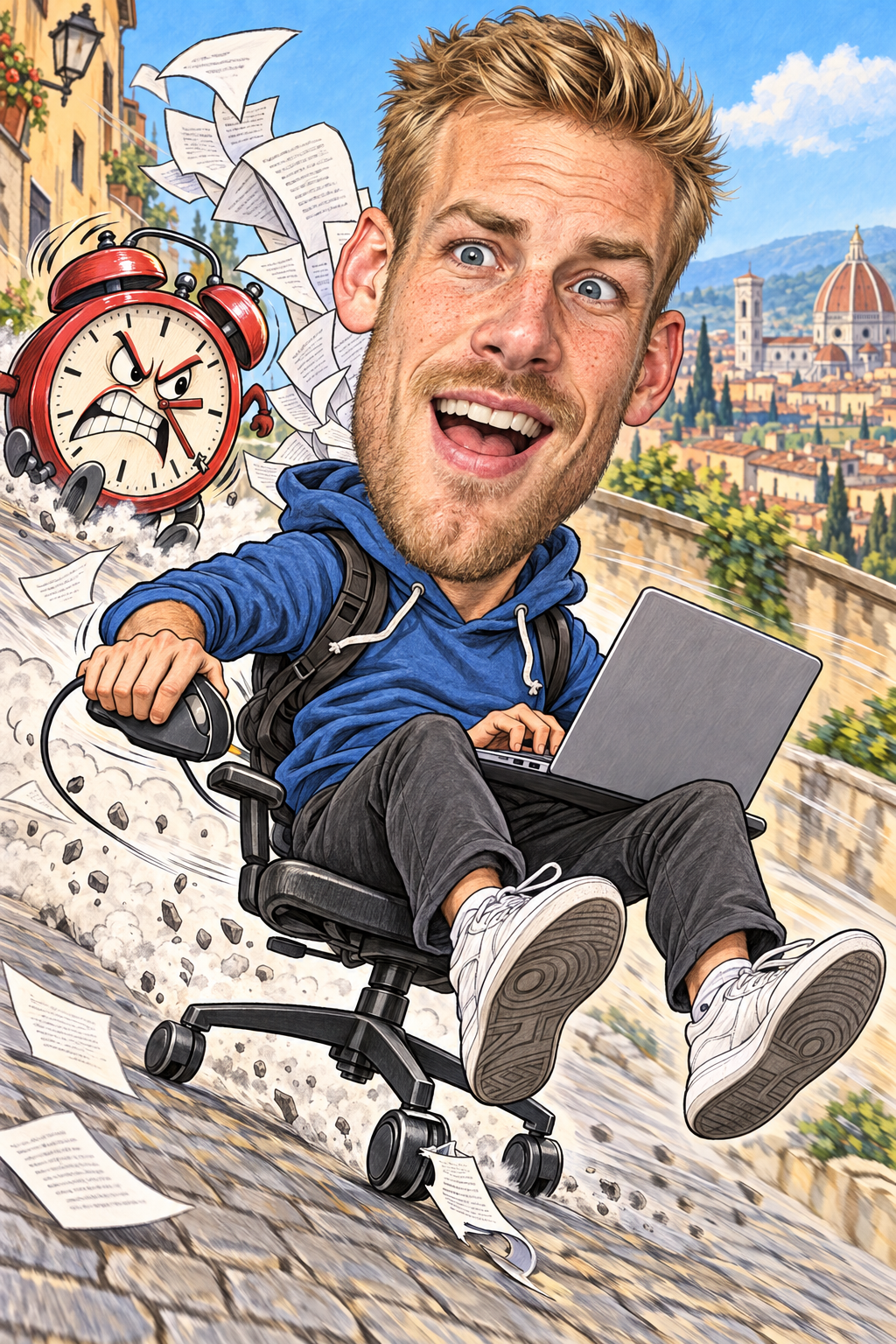 Caricatura a figura intera nello stile Goliardica XL